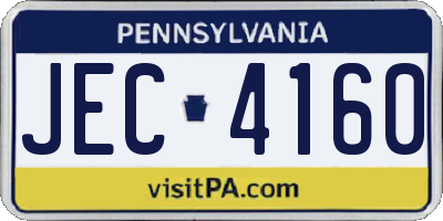 PA license plate JEC4160