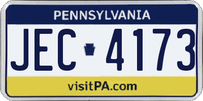 PA license plate JEC4173