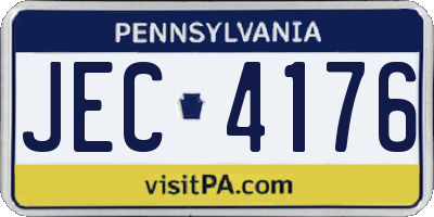 PA license plate JEC4176