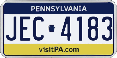 PA license plate JEC4183