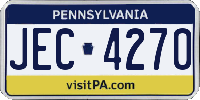 PA license plate JEC4270