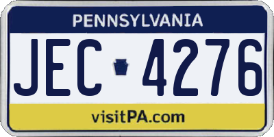 PA license plate JEC4276
