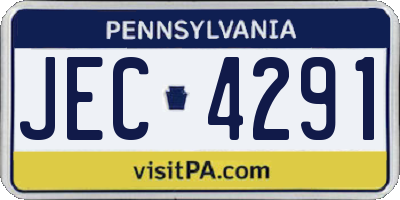 PA license plate JEC4291