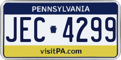 PA license plate JEC4299