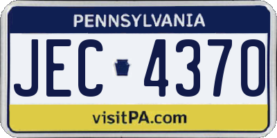 PA license plate JEC4370