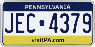 PA license plate JEC4379