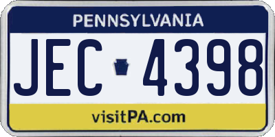 PA license plate JEC4398