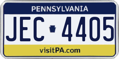 PA license plate JEC4405
