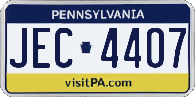 PA license plate JEC4407