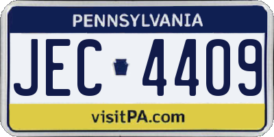 PA license plate JEC4409