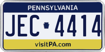 PA license plate JEC4414