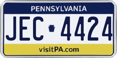 PA license plate JEC4424