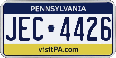PA license plate JEC4426