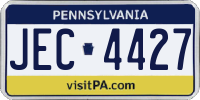 PA license plate JEC4427