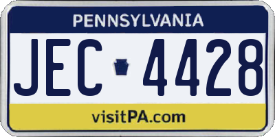 PA license plate JEC4428