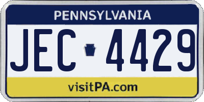 PA license plate JEC4429