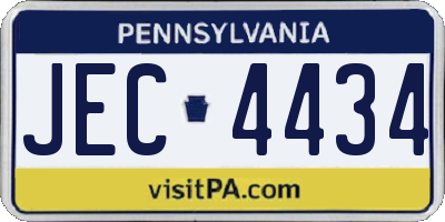 PA license plate JEC4434