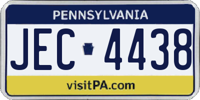 PA license plate JEC4438