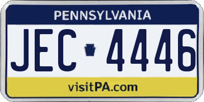 PA license plate JEC4446