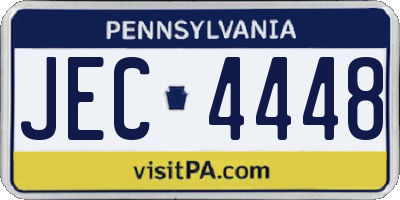 PA license plate JEC4448