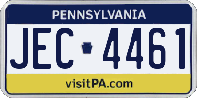 PA license plate JEC4461