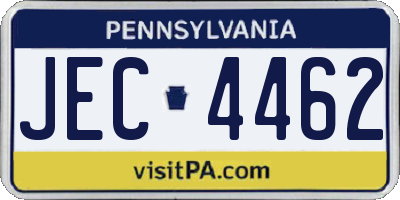 PA license plate JEC4462