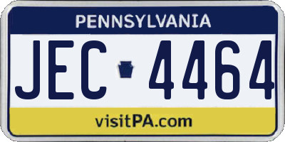 PA license plate JEC4464