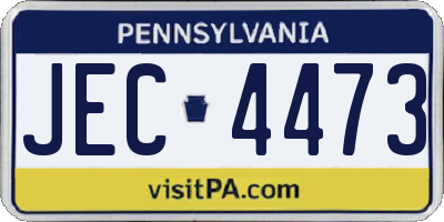 PA license plate JEC4473