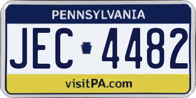 PA license plate JEC4482