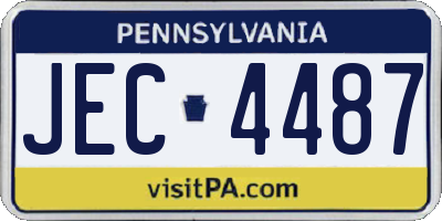 PA license plate JEC4487