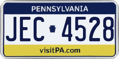 PA license plate JEC4528