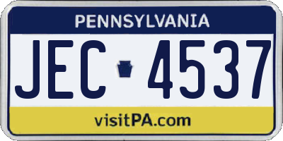 PA license plate JEC4537