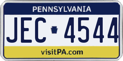 PA license plate JEC4544