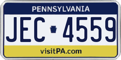 PA license plate JEC4559