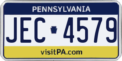 PA license plate JEC4579