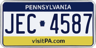 PA license plate JEC4587