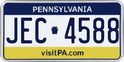 PA license plate JEC4588