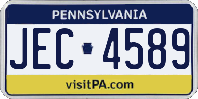 PA license plate JEC4589