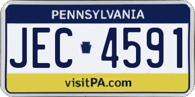 PA license plate JEC4591