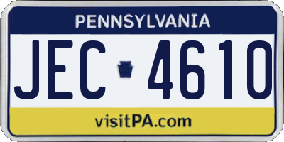 PA license plate JEC4610