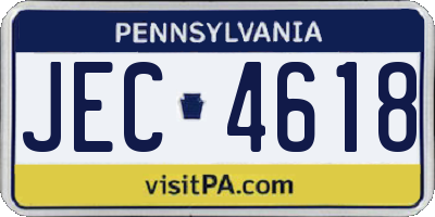 PA license plate JEC4618
