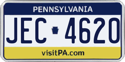 PA license plate JEC4620