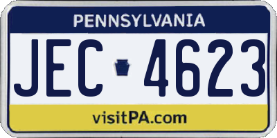 PA license plate JEC4623