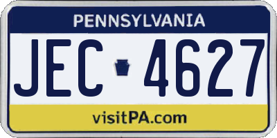 PA license plate JEC4627