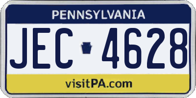 PA license plate JEC4628