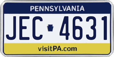 PA license plate JEC4631