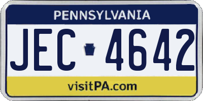 PA license plate JEC4642