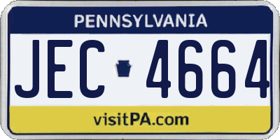 PA license plate JEC4664