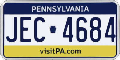 PA license plate JEC4684