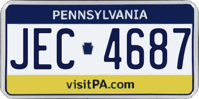PA license plate JEC4687